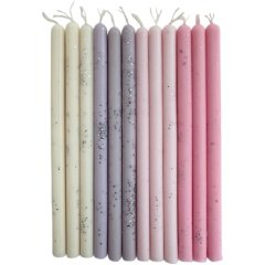 Свечи декоративные для бенто-торта Белый, розовый, сиреневый 12 шт 00091