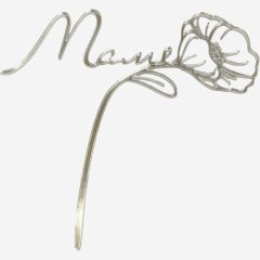 Топпер декоративный акриловый "Маме" Серебро 12х11 см 