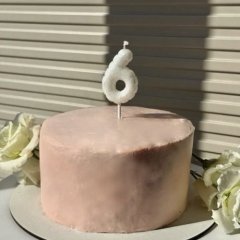 Свеча декоративная Цифра "6" Воздушный шарик Белый с блёстками 