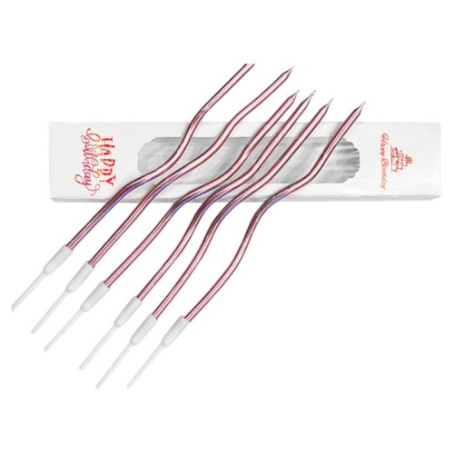 Свечи декоративные "Волна" Розовый металлик 6 шт Свеч-14