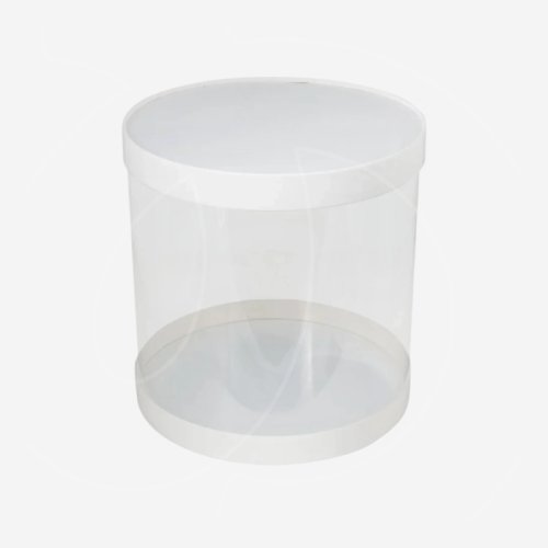 Коробка для торта тубус белая 26х26 см 022680