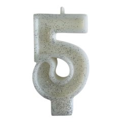 Свеча декоративная Цифра "5" Блёстки 