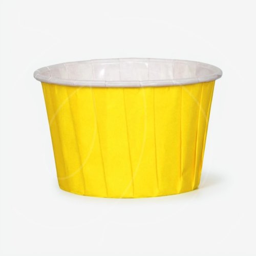 Капсула бумажная с подворотом Жёлтая (с ламинацией) D50 H40 100 шт ForG MUFFIN PRO Y/W 50*40 C,          б-11