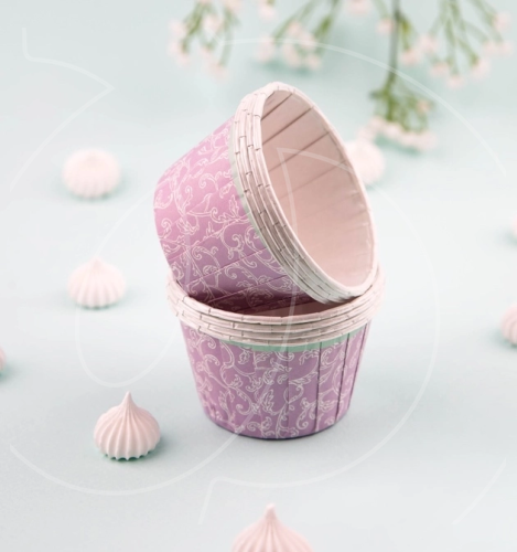 Капсула бумажная с ламинацией "Маффин" Сиреневый D50 H40 1 шт 			
