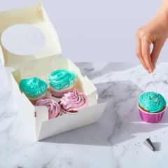 Коробка на 4 капкейка белая ForG MUF 4 PRO I W W