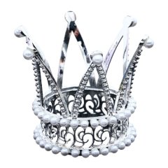 Топпер декоративный "Корона с камнями" Серебро 5,5х6,5 см 10092477