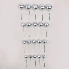 Набор бусин для декора десертов Серебро 20 шт 9905723