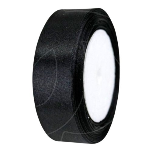 Лента для декора и упаковки Атласная Чёрная 2,5 см 