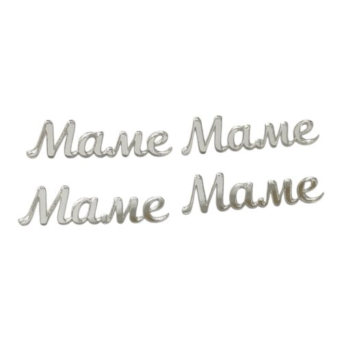 Набор топперов декоративных акриловых "Маме" Серебро 6х1,5 см 4 шт 35824