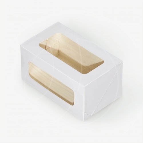 Коробка для рулета с окном белая 20х12х10 см ForG CAKE ROLL W 200*120*100ST