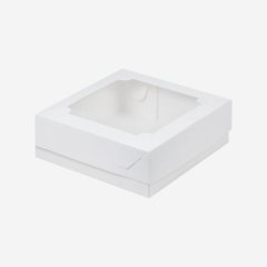 Коробка для зефира с окном белая 20х20х7см 070210 ф