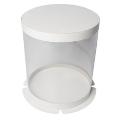 Коробка для торта тубус белая 30х25 см 