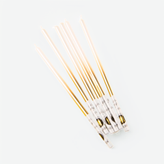 Свечи декоративные Жемчуг Золотой 14 см 6 шт арт007865