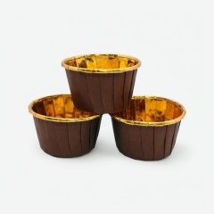 Капсула бумажная с подворотом Золото/Коричневый D50 H40 1 шт Past FB 50*40 (Brown/Gold)