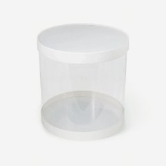 Коробка для торта тубус белая 18х18 см 022600