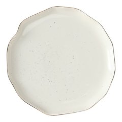 Тарелка фарфоровая Белая с золотой каймой "Волны" 19 см 5287701