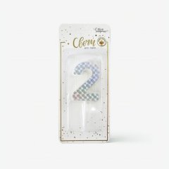 Свеча декоративная Цифра "2" Голография 191068