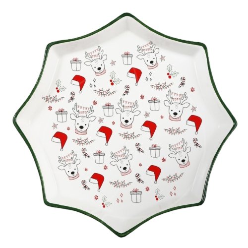 Блюдо керамическое "Новогодние рисунки" 21 см 9592071