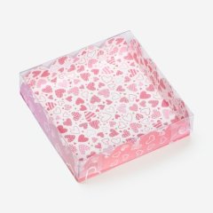 Коробка для сладостей "Сердечки" 12х12х3 см 9807222