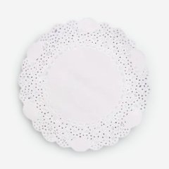 Салфетка бумажная ажурная белая 19 см 1 шт 