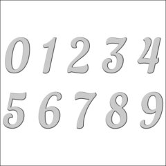 Топпер декоративный акриловый "Цифры боковые" Серебро 6,5 см ТСК359