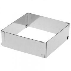 Форма металлическая для выпечки раздвижная Квадрат H8,5 см W16-28 см 4046499