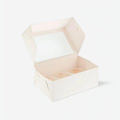 Коробка на 6 капкейков с окном белая 25х17х10 см 425101, ForG MUF 6 PRO I W W,    КУ-080, 00062; 7904599