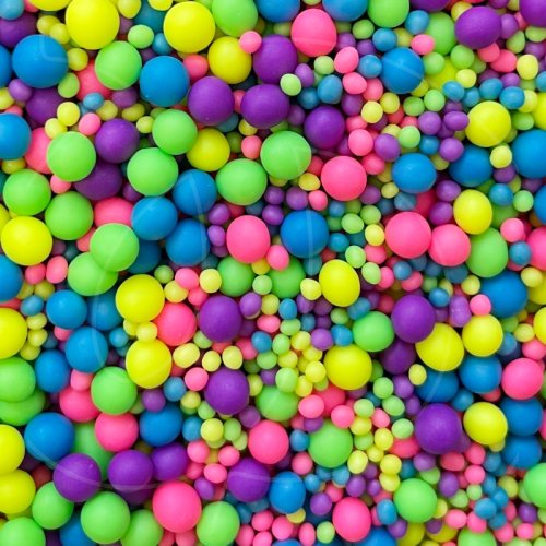 Посыпка кондитерская из дутого риса жемчуг неоновый "Яркий микс" 50 г 922