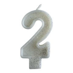 Свеча декоративная Цифра "2" Блёстки 