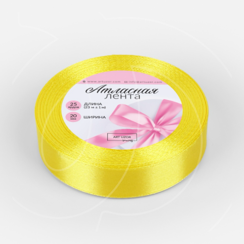 Лента для декора и упаковки Атласная Жёлтая 2 см 1218243