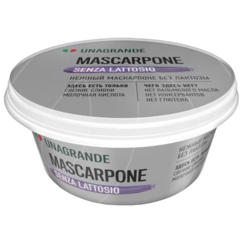 Сыр маскарпоне без лактозы Unagrande 80% 250 г 