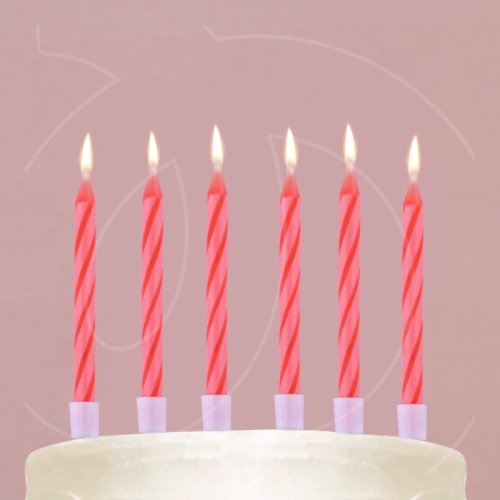 Свечи декоративные незадуваемые Розовые 6 см 10 шт 10107877  